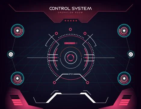 Interface UI design graphic illustration HUD Stock Illustration