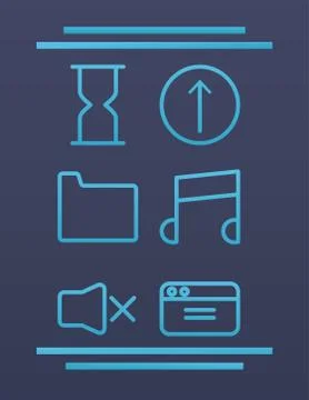 Interface user set line style icons Stock Illustration