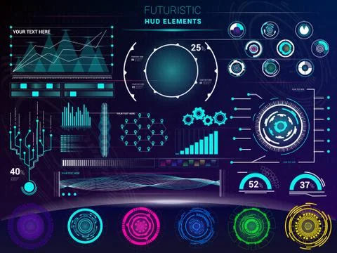 Interface vector interfaced spacepanel and hud dashboard futuristicwith Stock Illustration