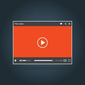 Interface of video player with icons Stock Illustration