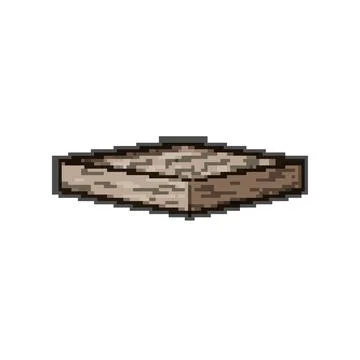 Interface wood platform pixel art vector illustration 库存插图