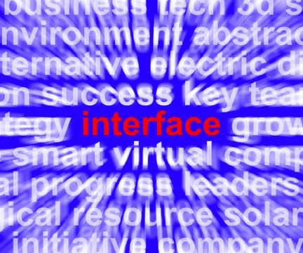 Interface word meaning remote operation of software or system Stock Illustration