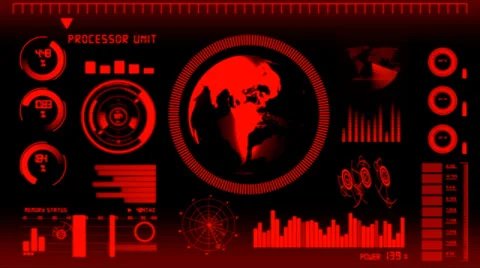 Interface4 red Stock Footage 39711866