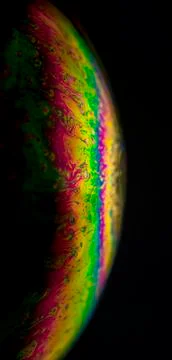 Interference of equal thickness soap bubble light reflected in all colours Stock Photos