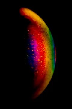 Interference of equal thickness soap bubble light reflected in all colours Stock Photos