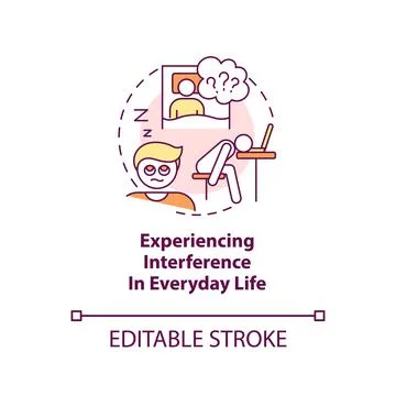 Interference in everyday life concept icon Stock Illustration