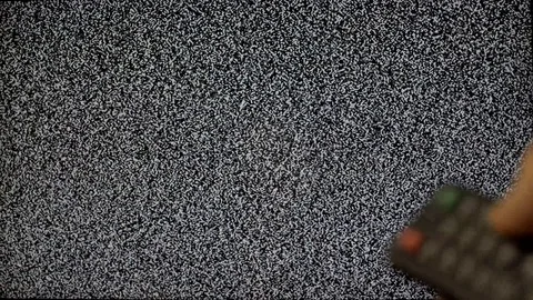 Interference, hissing and lack of signal on a large television LCD display Stock Footage 102665570