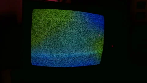 Interference in the old tv Stock Footage 96384561