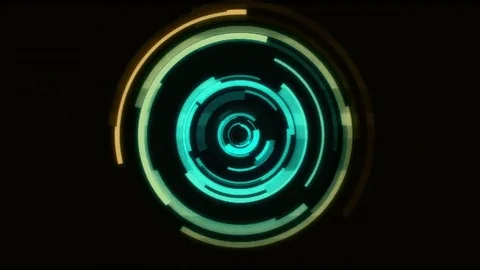 Interference Rotating Digital Round GUI Interface Elements   -   Video Footage Stock Footage 71953048