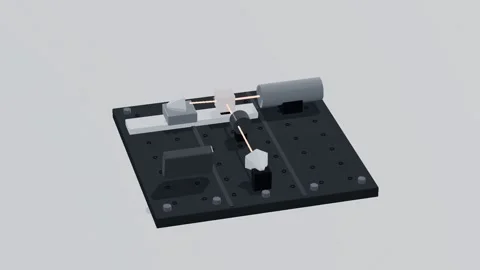 Interferometer metrology 3d loop white background 3D animation seamless loop Stock Footage 341849737