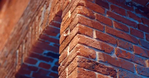 An interfloor span and a staircase with forged railing in a new brick building  Stock Footage 119564649