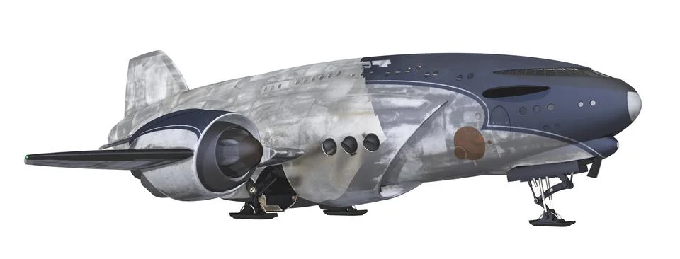 Intergalactic cargo spacecraft isolated on white background Stock Illustration