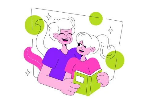 Intergenerational Bonding Vector Illustration Featuring Family Togetherness.. Stock Illustration