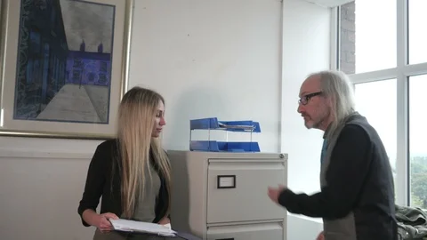 Intergenerational Office Workers. Stock Footage 112861634