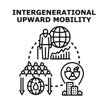 Intergenerational upward mobility concept vector illustration Stock Illustration