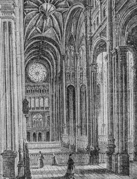 Interieur de l'eglise sainte eustache de paris 1434-1493, histoire populaire Stock-Illustration