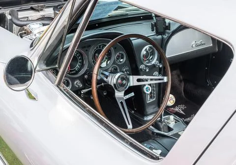 The interior of a 1964 Chevrolet Corvette Stock Photos