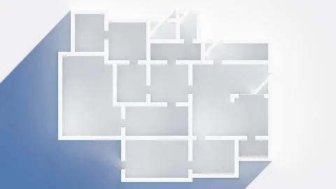 Interior 3D Blueprint Illustrazione stock