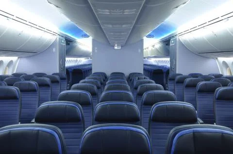 Interior of a 787 aircraft Stock Photos