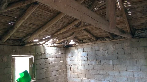 Interior of abandoned barn Stock Footage 93554111