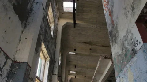 Interior of Abandoned Building Stock Footage 46538532