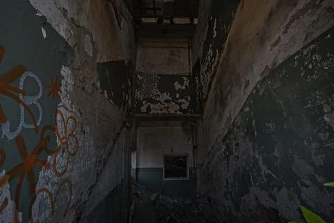 Interior Of Abandoned Building Stock Photos
