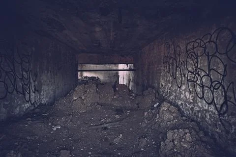 Interior Of Abandoned Building Stock Photos