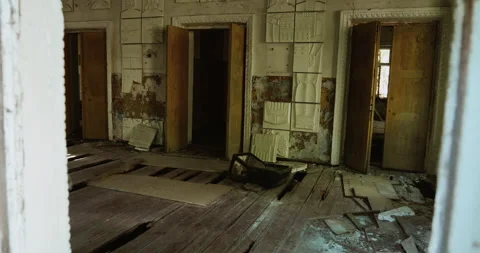 Interior of abandoned empty house Stock Footage 138991890