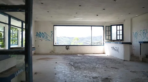 The interior of an abandoned hotel Stock-Footage 43244576