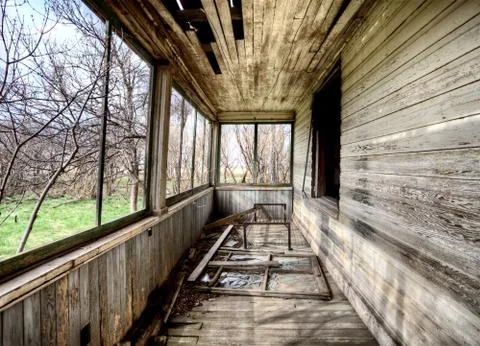 Interior abandoned house prairie 스톡 사진