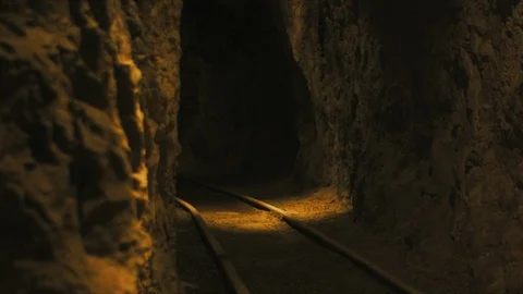 Interior of an abandoned mine Stock Footage 96182246