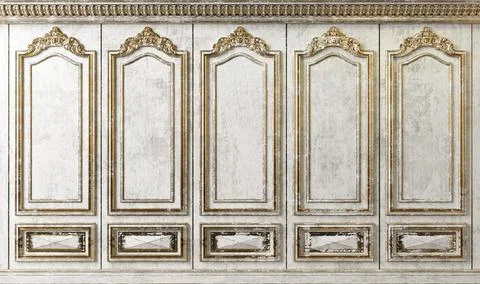 The interior of an abandoned old palace Stock Illustration