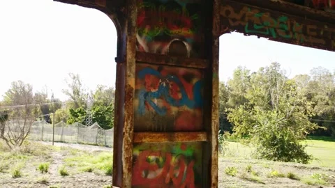 Interior of an abandoned train Stock Footage 160861654