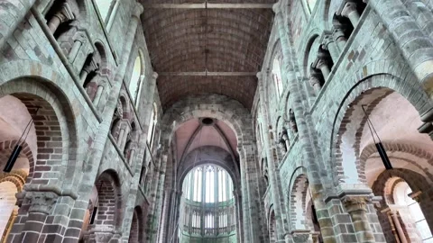 The interior of the Abbey of Mont Saint-Michel Vídeos de archivo 332724092