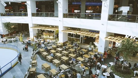 Interior of Afi Palace Cotroceni luxury mall in Bucharest Stock Footage 75690070