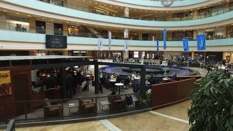 Interior of AFIMALL CITY modern shopping center Stock Footage 80997001