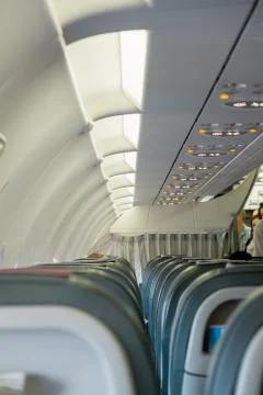 Interior of airplane Stock Photos