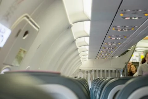 Interior of airplane Stock Photos