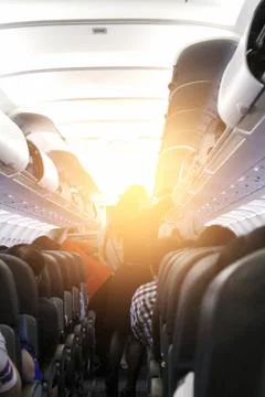 Interior of airplane Stock Photos