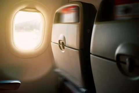 Interior of an airplane Stock Photos