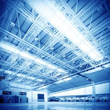 Interior of airport Stock Photos