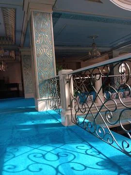 Interior of Al-Hamid Mosque in Almaty Stock Photos