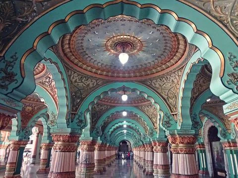 Interior  of amba palace karnataka Stock-Fotos