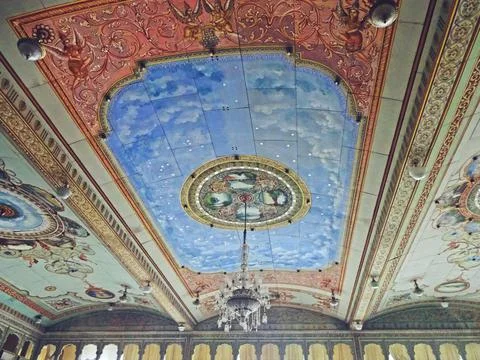 Interior  of amba palace karnataka 库存照片
