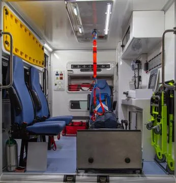 Interior of an ambulance Stock Photos