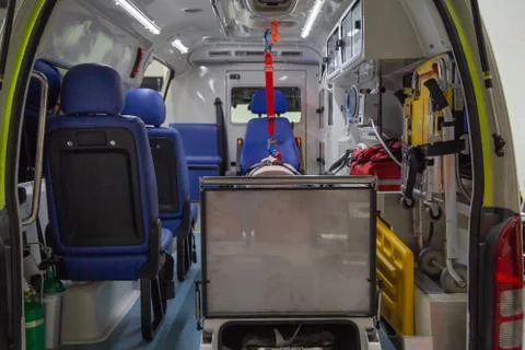 Interior of an ambulance Stock Photos
