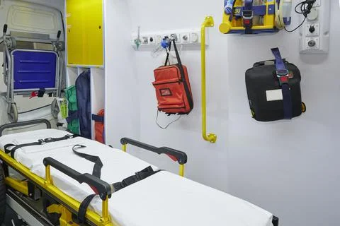Interior of ambulance Stock Photos