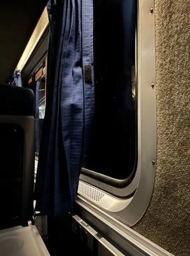 Interior of an Amtrak Train during Night Stock Photos