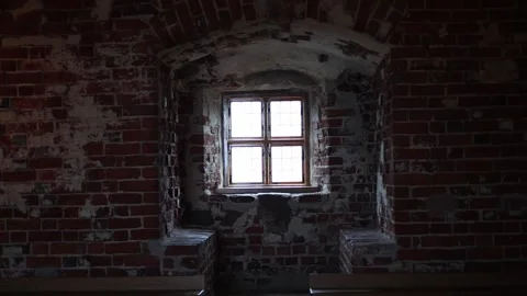 Interior of ancient castle rooms with stone walls 4K Stock-Footage 321149356