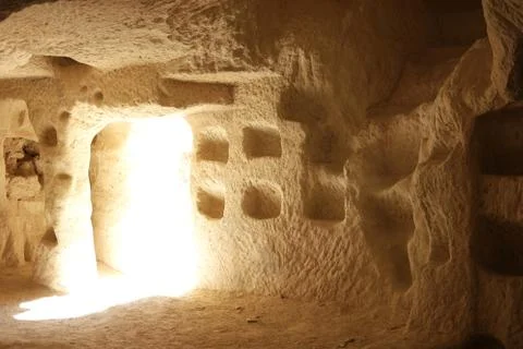 Interior of an ancient house in cave. Photos